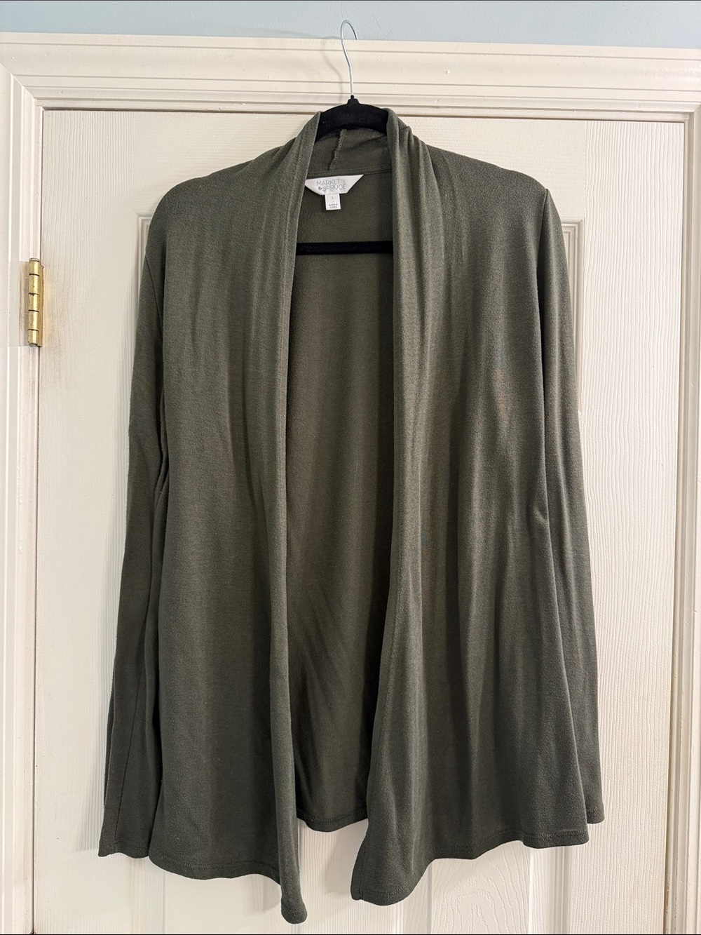 Market & Spruce Olive Green Open-Front Cardigan